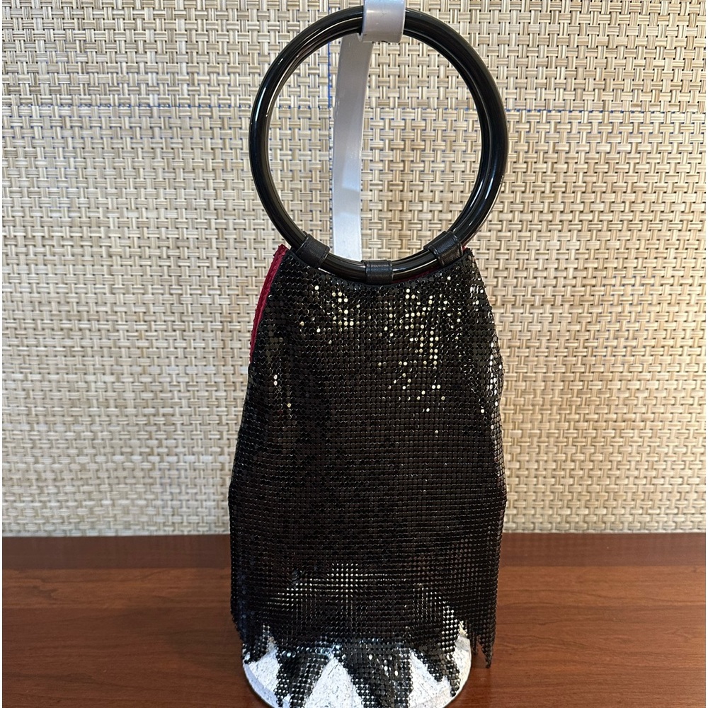 🌟3xHP🌟VTG 2000s Whiting & Davis Black Mesh Round Handle Purse